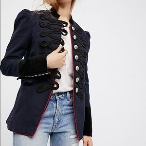 Free People Trendy Military Style Jacket